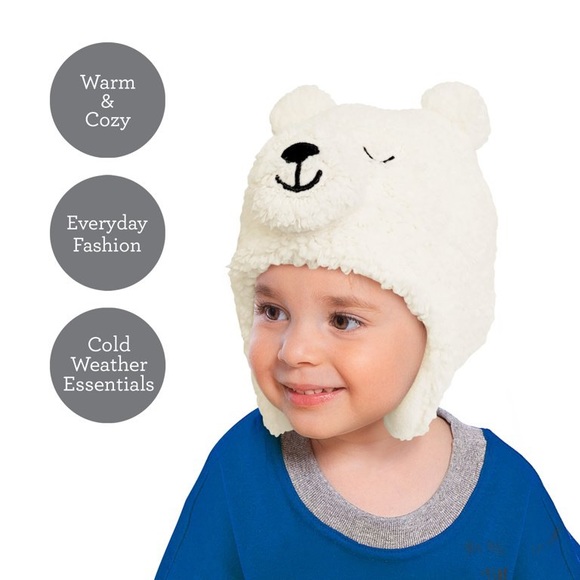 Toddler Cold Weather Teddie Bear Beanie Hat and Gloves Set by Addie & Tate - Picture 5 of 6